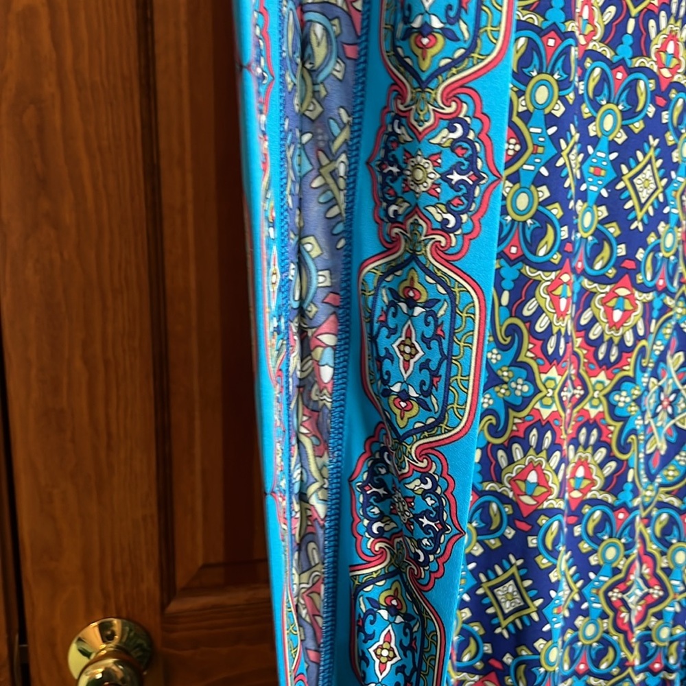 Wome's Size Extra Large Petite Joan Rivers Blue Print Caftan / Housedress - Picture 5 of 9